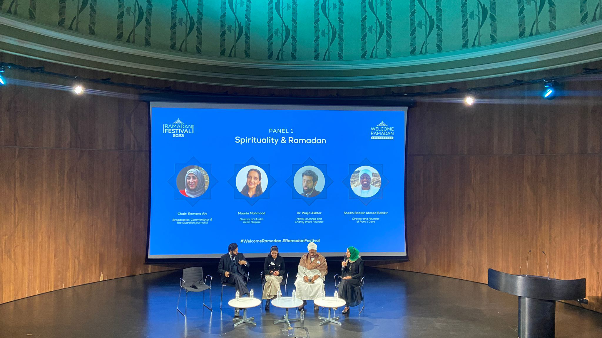 Photo of a people sitting on the chair in welcome Ramadan conference.