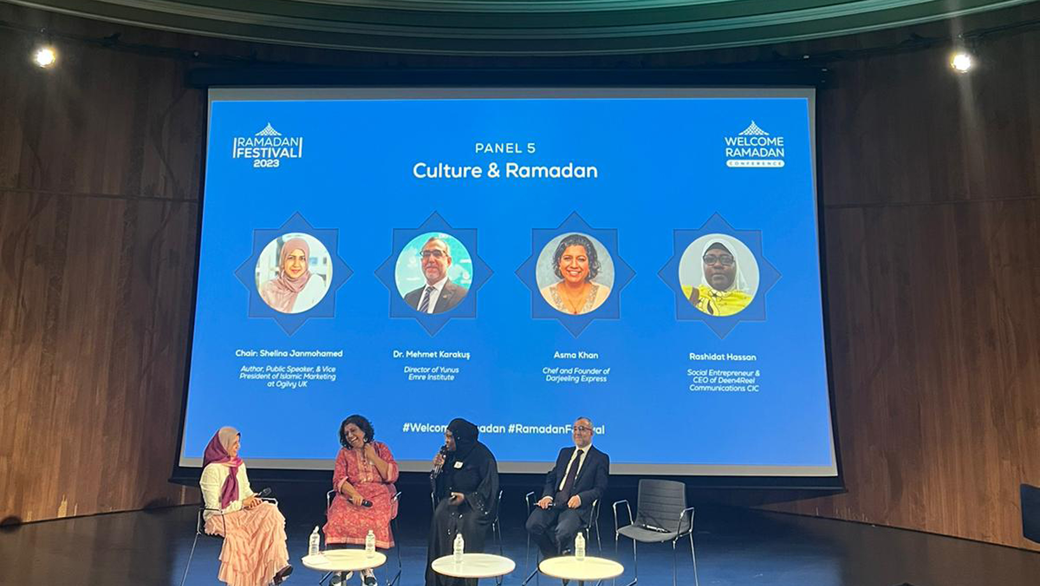 Photo of a people sitting on the chair in welcome Ramadan conference.