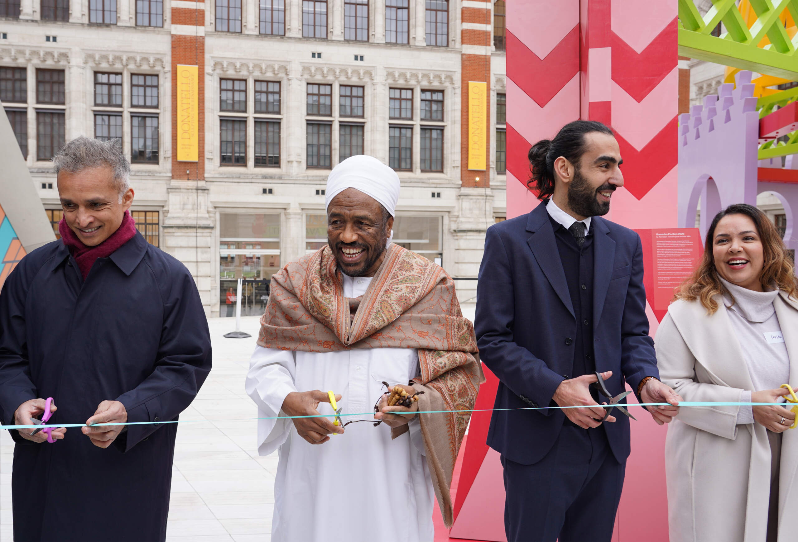 People cutting the ribbon of Ramadan Pavilion