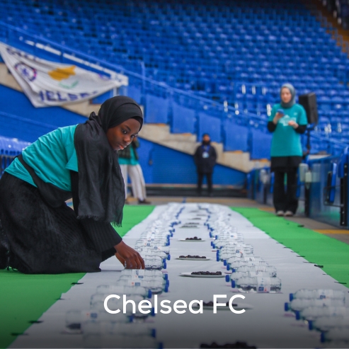 First ever Open Ifar at a Premiere Leage Stadium. Hundreds gathered at Chelsea FC’s Stamford bridge (London) to break fast during Ramadan 2023.